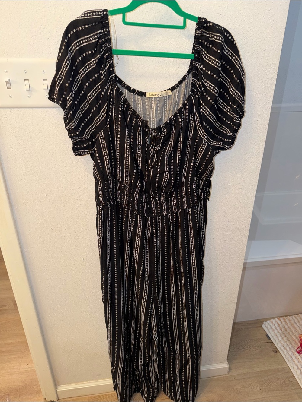 Liberty Love Black and White Striped Jumpsuit
